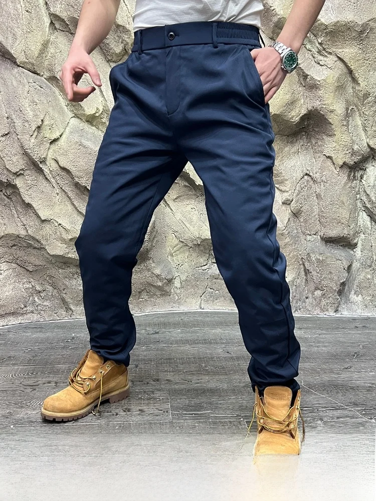 

90 Goose down Men's Casual Pants Commute Thermal Honeycomb Autumn Winter Long Trousers Youth Faion Outerwear