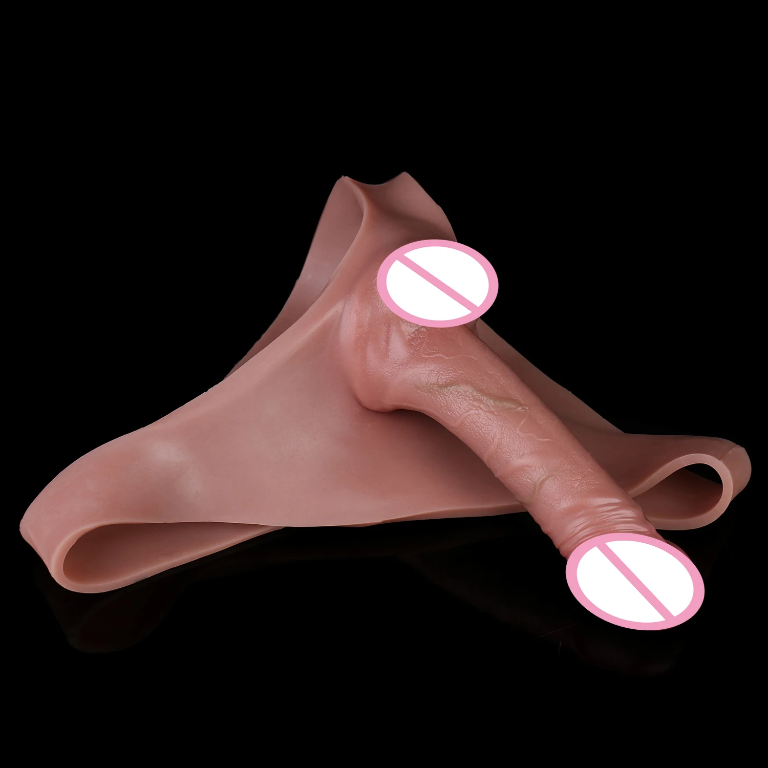 FAAK Wearing Penis Sleeve Cock Extender Silicone Strapon Hollow Dildo Panties Harness Sex Toys For Men Transgender Underwear - view 2