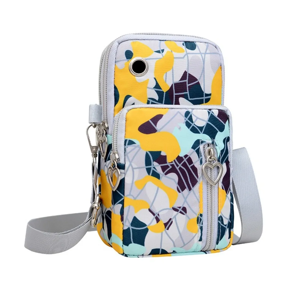 New Multi Compartment Printed Running Phone Bag Adjustable Large Capacity Shoulder Bag Portable Lightweight Crossbody Bag 2024