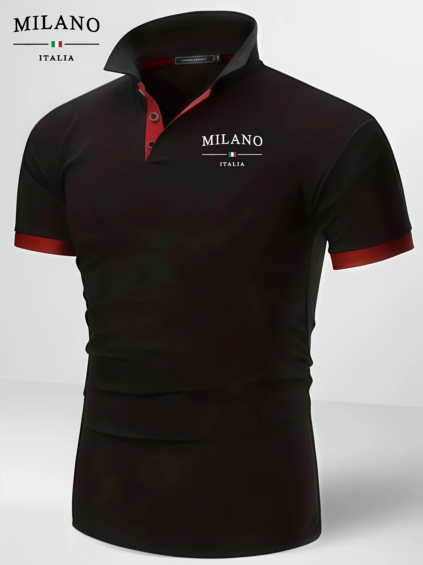 2026 Summer New Style Men's Short-Sleeved Polo Shirt with 3D Letter Print - Street Casual Fashionable and Comfortable