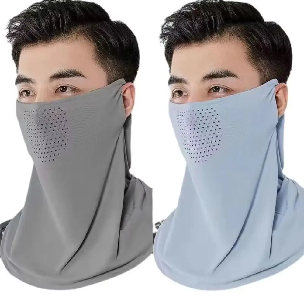 

New Ice Silk Face Mask UV Protection Full Face Sun Protection Mask Breathable Neck Guard Face Cover for Outdoor Driving Cycling