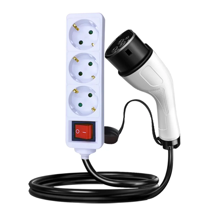16A Type 2 EV Discharge Gun 3.5kw New Energy Vehicle Charging Cable Outdoor Camping Extended Plug Socket Product EV Connectors