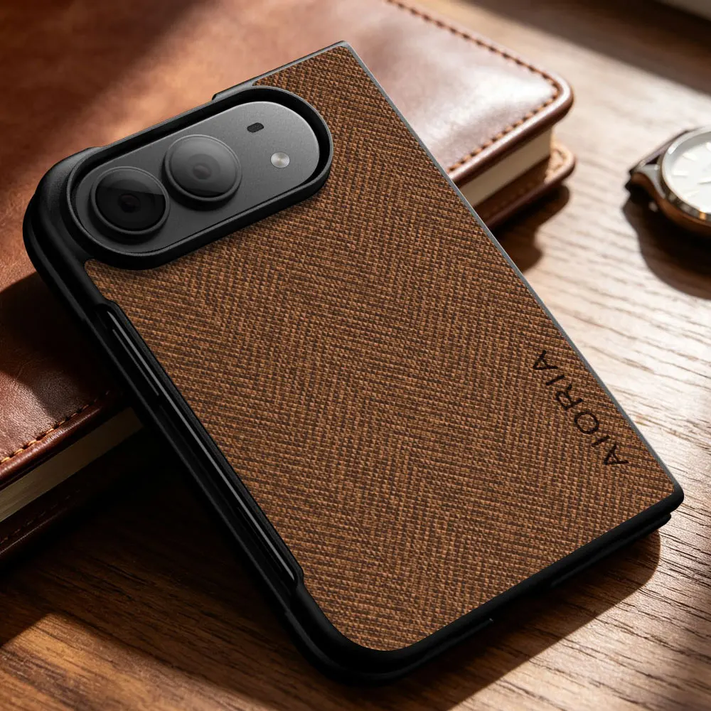 Hülle für iPhone Duo Ultra Fold, luxuriöse Textil-Leder-Handyhülle, weiche Schutzhülle für iPhone Duo, Capa.