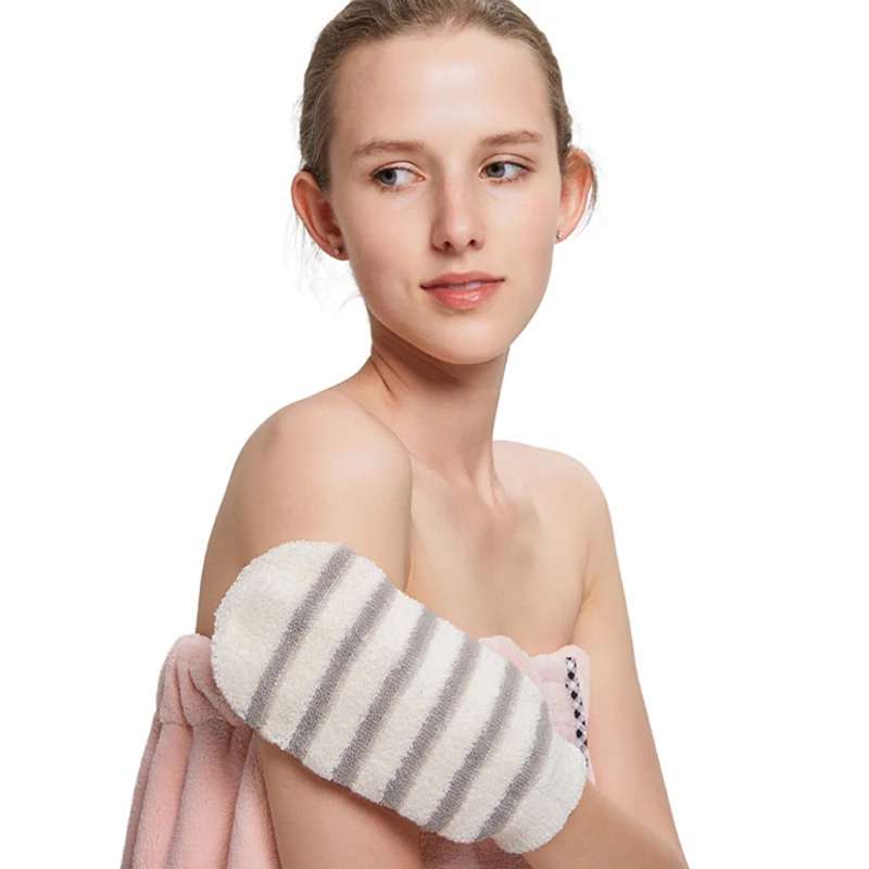 Mitaines de bain en chanvre extensibles, fibre de bambou naturelle, nettoyage en profondeur de la peau, gants de bain double face, 1 pièce