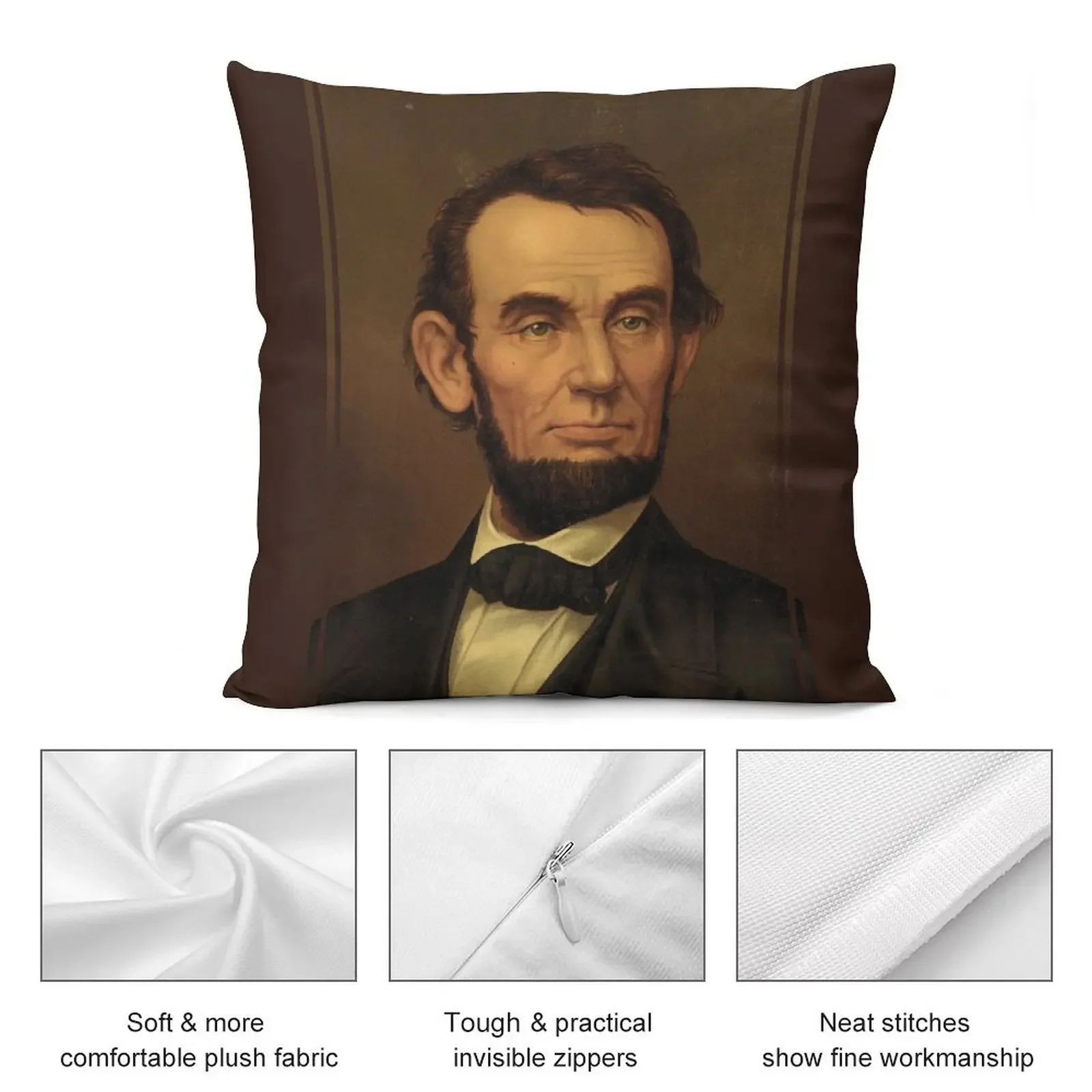 Abraham Lincoln bust portrait Throw Pillow Covers For Sofas Luxury Pillow Cover pillow