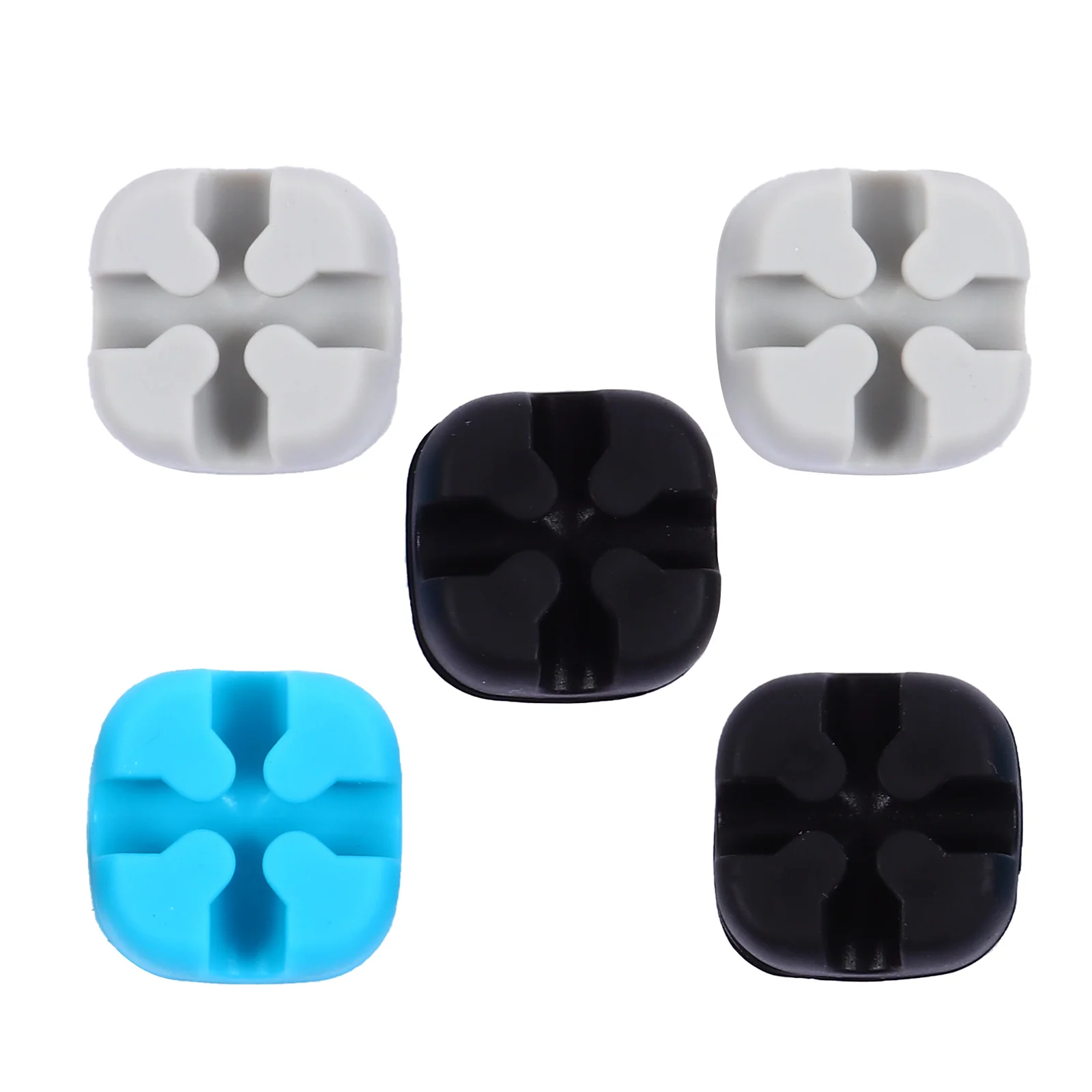 Organizadores de cables, soportes para cables, gestión de cables para uso en el hogar y la Oficina, Clips para cables de gestión de cables de colores surtidos, 5 uds.