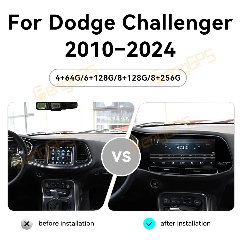 

12,3 дюйма Android 13 для Dodge Challenger 10-24 Tesla Style сенсорный автомобильный экран навигации Carplay автомобильный радиоприемник DSP мультимедийный плеер 4G