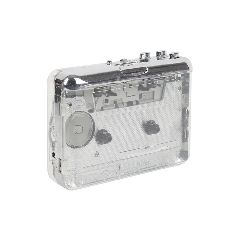 for Classic Tape Player Fully Transparent Case Cassette to MP3 Converter with Type C Interface Walkman