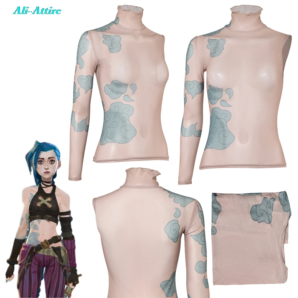 

Arcane Jinx косплей женская обтягивающая рубашка игровой маскировка фантазия топ костюм женский наряд костюмы Хэллоуин карнавал вечерние ролевая игра
