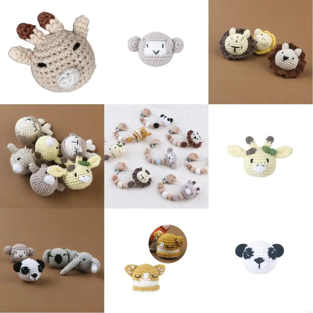 

Жевательные бусины, вязанные крючком в виде животных, используемые для изготовления украшений для прорезывания зубов своими игр