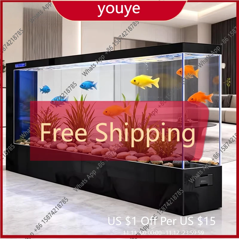 

H Ultra-white Glass Fish Tank Living Room Goldfish Tank 2026 New Screen Partition Wall Floor Aquarium Water-free Ecology