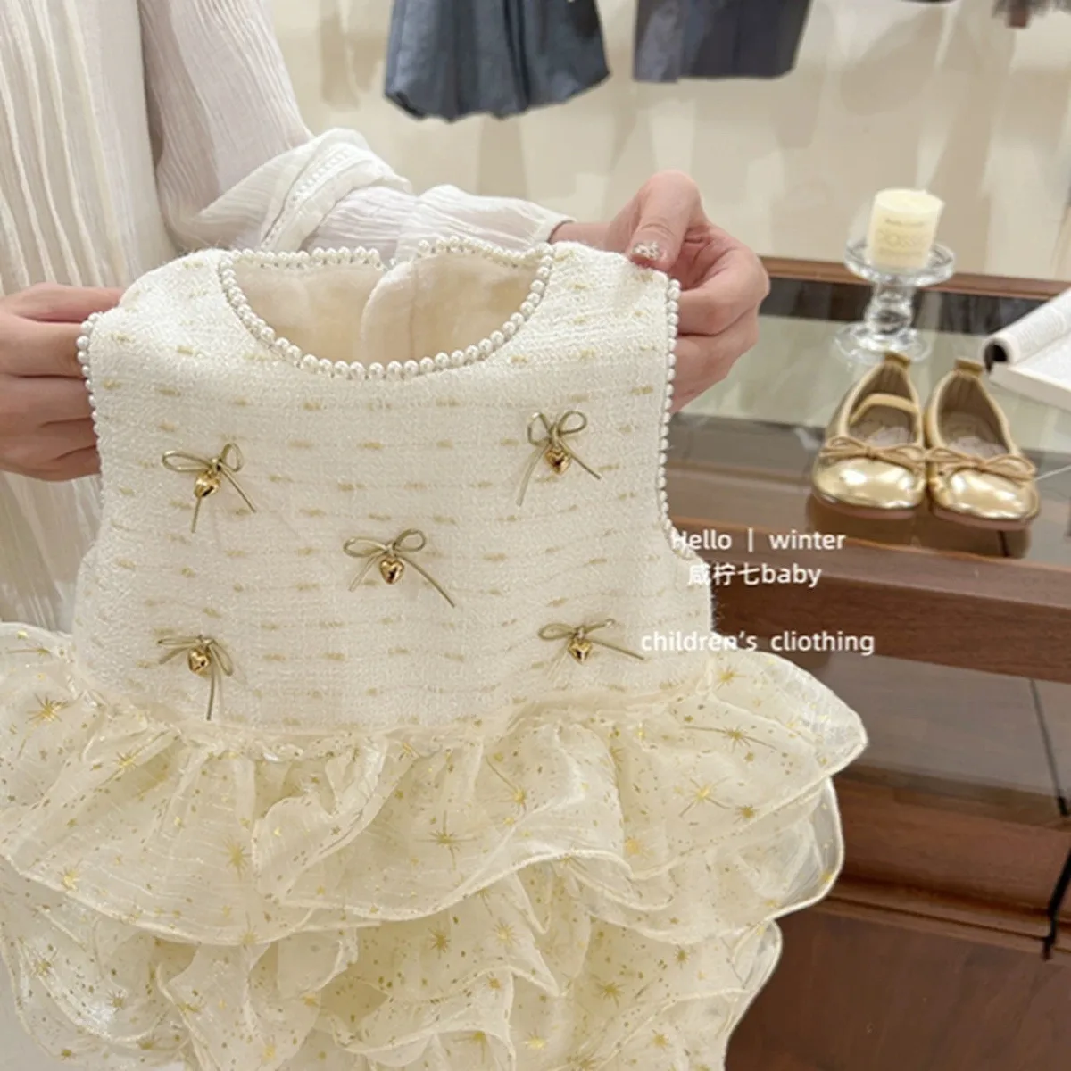 فستان الأميرة للفتيات الخريف/الشتاء سترة مخملية سميكة ملابس الأطفال للفتيات 1 2 4 6 Y #6