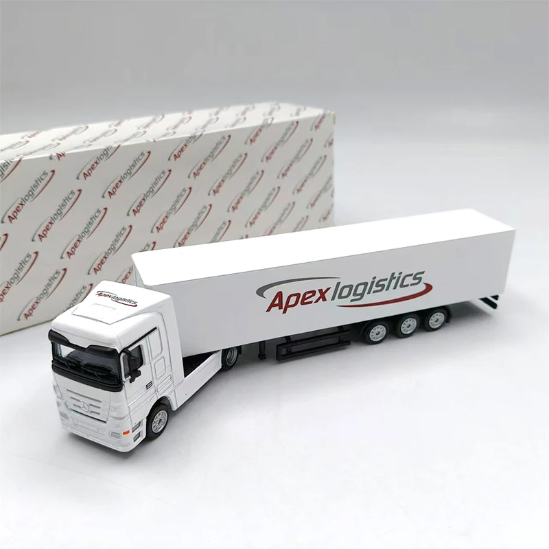

1:87 Scale APEX Logisrics Container Truck Simulation Model Front Flat Truck Static Display Collectible Gift Souvenir Decoration