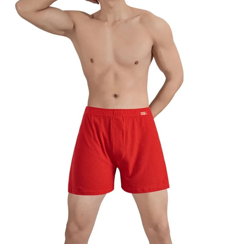 

Relaxed Fit Men's Lounge Pajama Shorts Breathable Cotton Loose Fit Boxershorts Men for Home Sleepwear