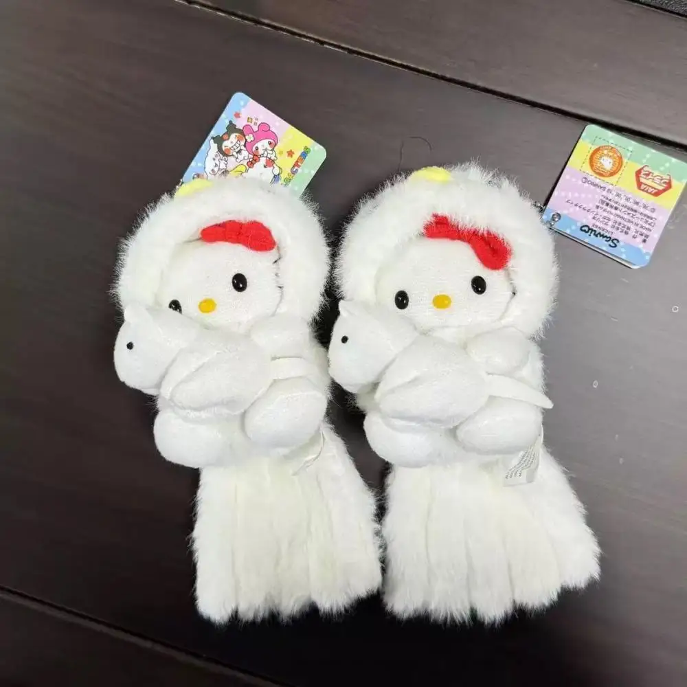 Cartoon Sanrio Hellokitty negenstaartvos Witte staart Pluche Pop sleutelhanger schooltas Hanger Kinderen pluche metgezel speelgoed cadeau
