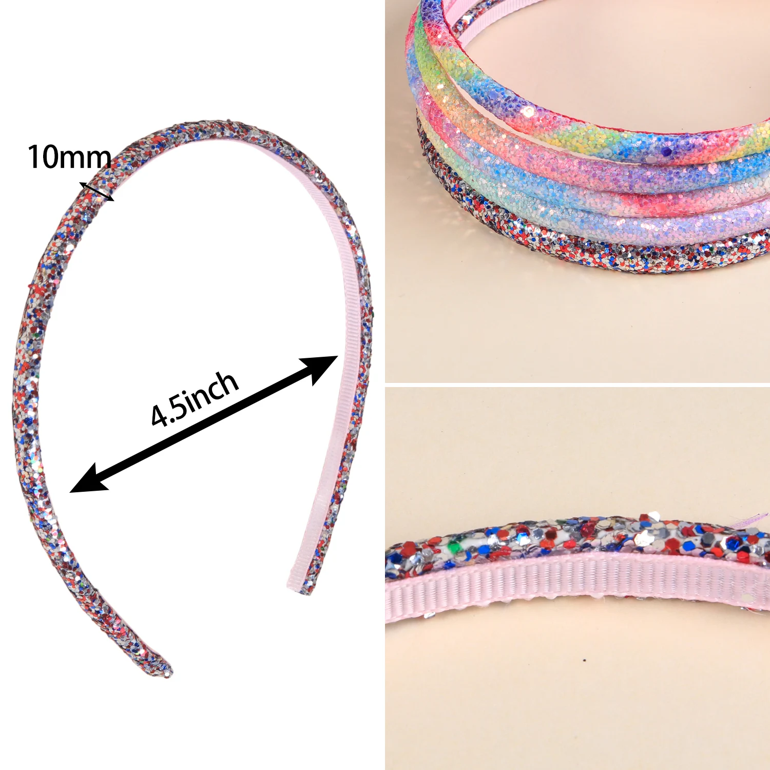 1PC Cute Girls Headbands Glitter Sparkly Hairbands Rainbow Headbands for Kids Children Hair Accessories