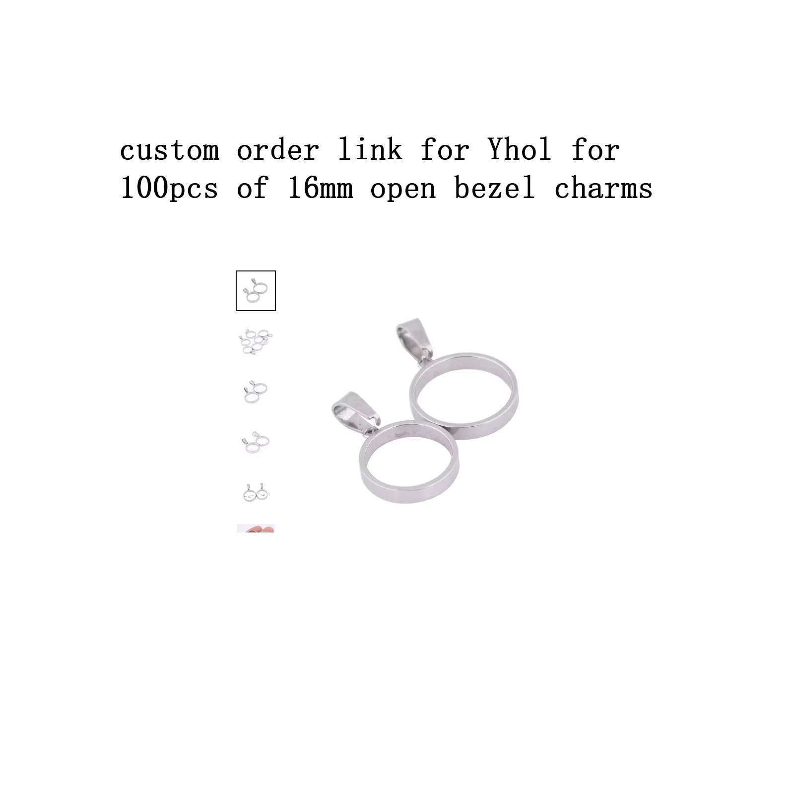 

100pcs of 16mm round open bezel pendant blanks diy hollow frame settings for Yhol