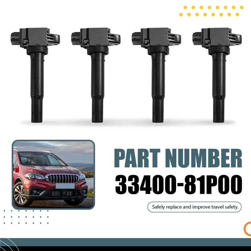 

Автомобильные катушки зажигания 4 шт. для Suzuki Baleno Celerio Ignis Swift SX4 Vitara 2014- 2024 33400-81P00/3340081P00