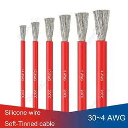 Flexible Silicone Cable Red Black Electrical Wires for Battery Car Inverter 12AWG 10AWG 8AWG 6AWG 4AWG 18 16 14 12 10 8 6 AWG