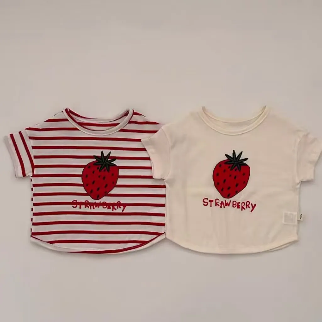 

2026 Summer New Baby Short Sleeve T Shirts Infant Girls Cute Cartoon Print Tops Cotton Comfortable Toddler Boys Casual T Shirts