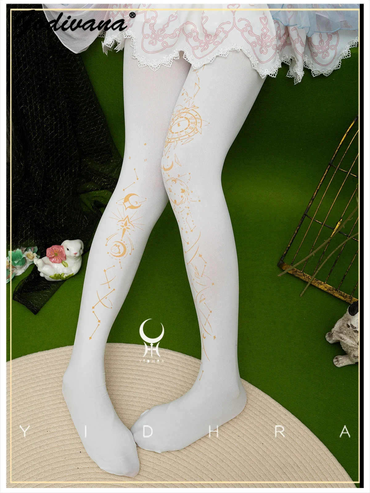 Original Lolita Pantyhose ฤดูใบไม้ผลิและฤดูใบไม้ร่วงใหม่ Gothic พิมพ์ Retro ผู้หญิง Tights ถุงน่องผ้าฝ้ายสาว Pantyhose