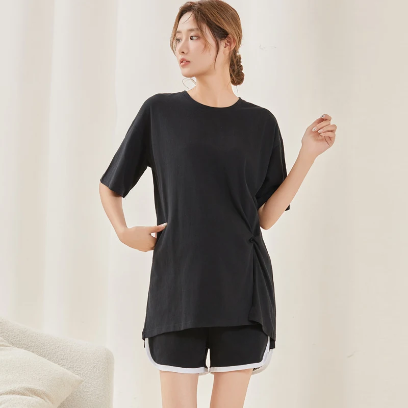 2-個マタニティパジャマセット純綿夏通気性妊娠服妊婦用ホームアウター