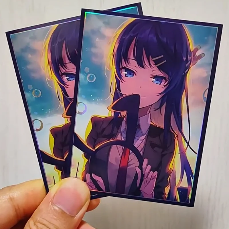 60Pcs/Set ACG Sakurajima Mai Cards Sleeve OPTCG 67x92 Anime Game Characters Colorful Laser Version Cards Protective Cover