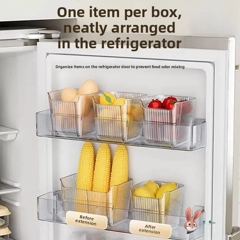 Expandable Mobile Refrigerator Organizer Box Side Door Storage Divided Container Adjustable Compartment Spice Box