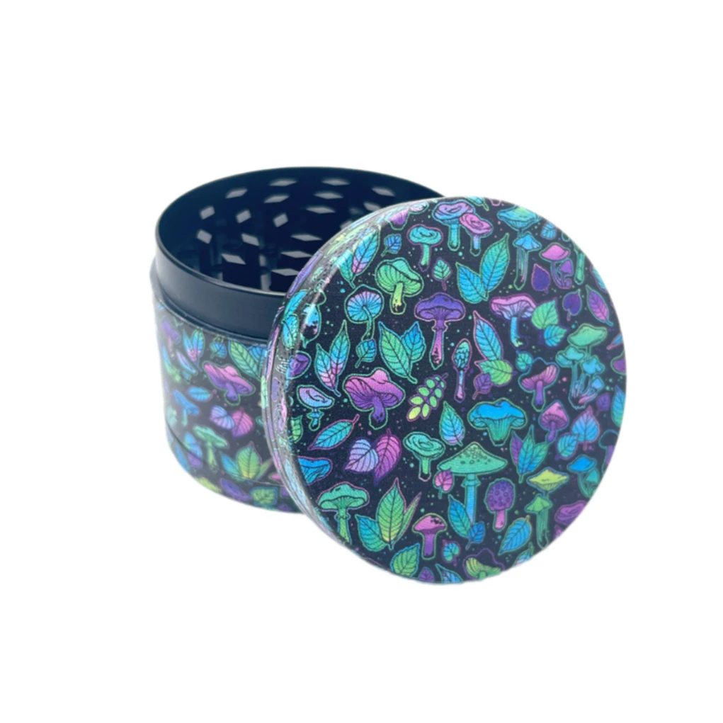 50mm/2inch Magic Mushroom and Leaves Metal  Herb Grinder