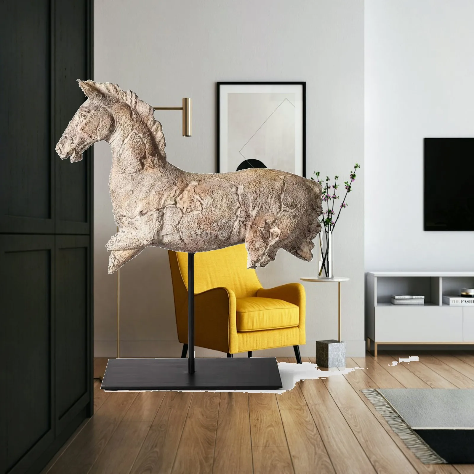 Horse Statue on Stand Long-Lasting Sculpture Gift for Office