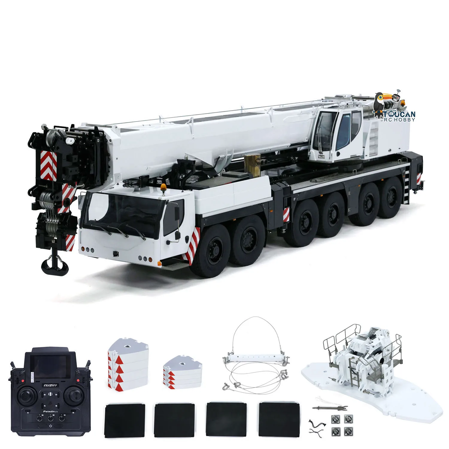 1/14 Eyewhale Heavy LTM1350 Hydraulic Mobile RC Crane Truck Construction Vehicle Machine PL18EV Light Sound Finished Car Vehicle