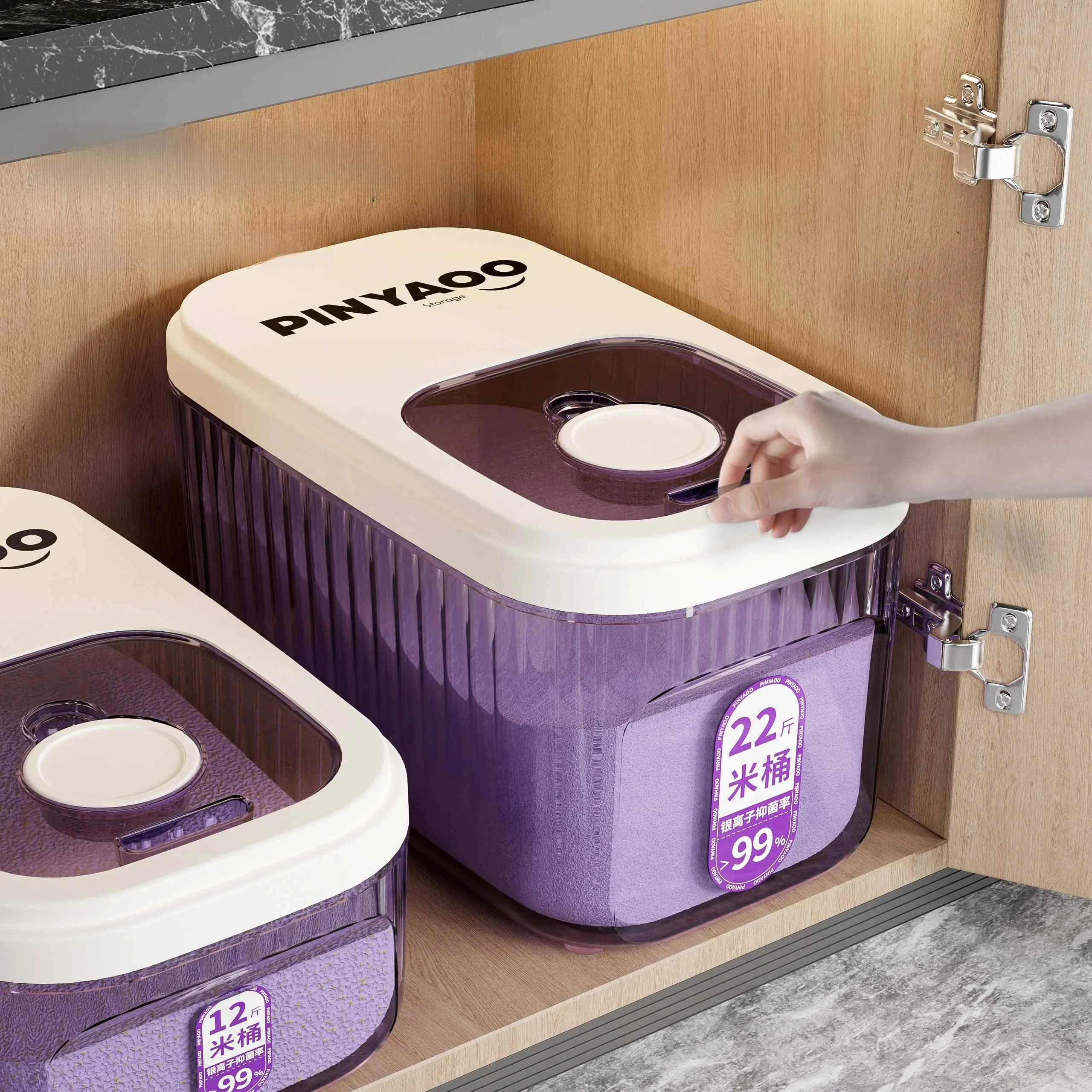 

Sealed Rice Storage Box Moisture Proof Bug Proof Plastic Rice Barrel Kitchen Storage Container for Home Use Large Capacity 5L+