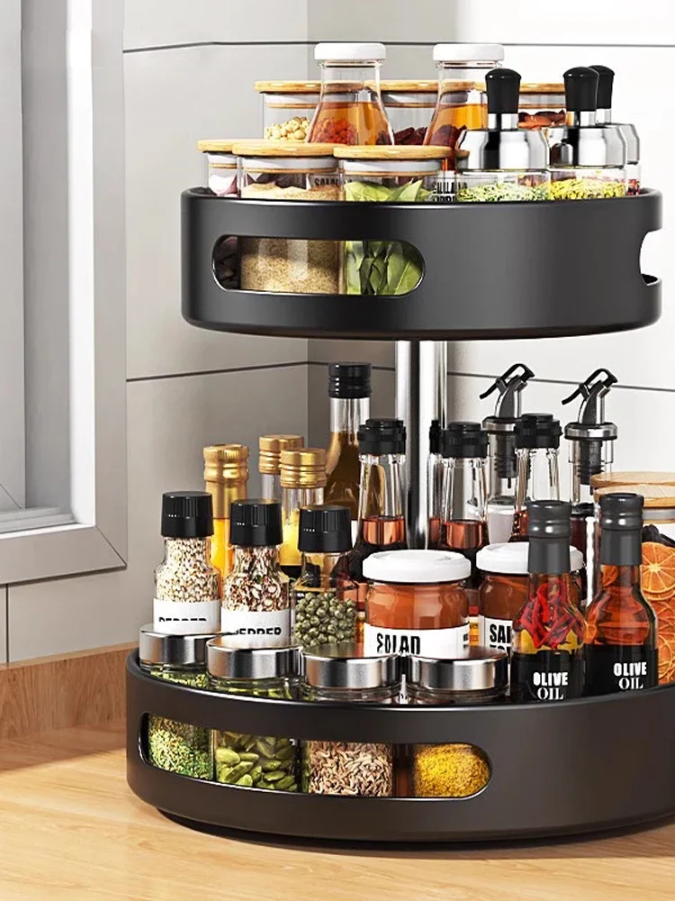 kitchen 360 degree rotating seasoning rack