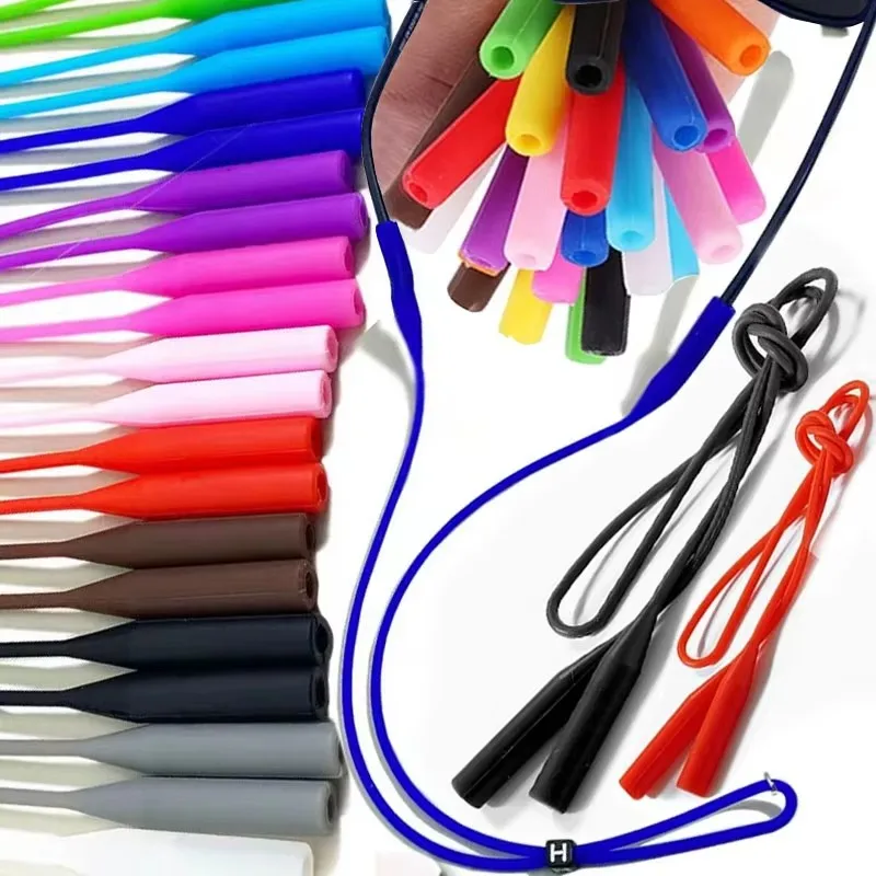 1/2pcs Sports Eyewear Retainer Candy Color Silicone Sunglasses Women Men Eyeglasses Straps Adjustable Glasses Elastic Holder