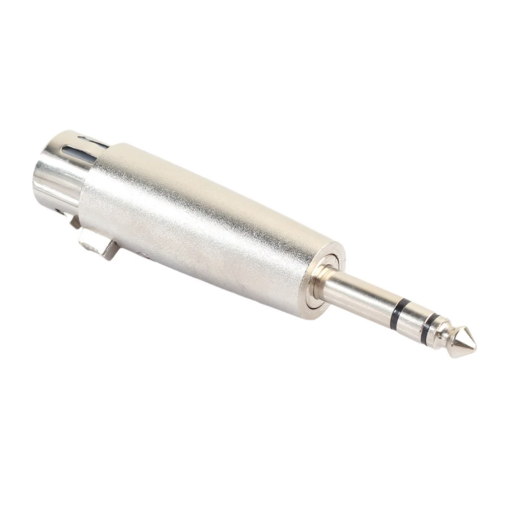 TRS 1/4 "6.35 مللي متر ذكر إلى XLR 3 دبوس أنثى محول الصوت ، الفضة