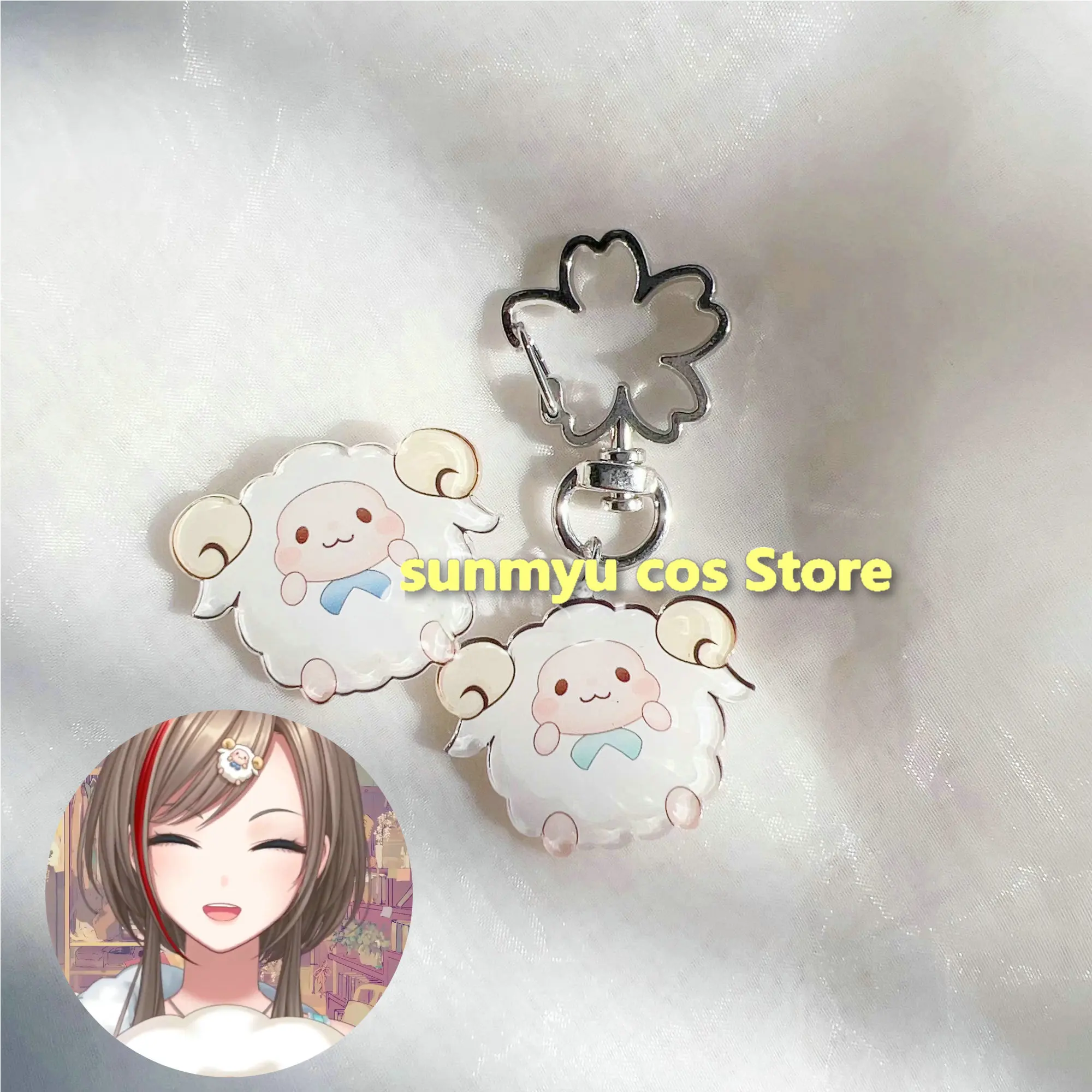 VTuber Kurusu Natsume Cosplay Sheep Hairpin hair clip VTuber Cosplay Accessory Kurusu Natsume Cosplay Accessories Props