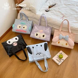 Kawaii Anime My Melody Kuromi Cartoon Makeup Bag Sanrioed Hangyodon Pochacco Toiletry Bag Commuter Bag Casual Tote Bag Kid Gift