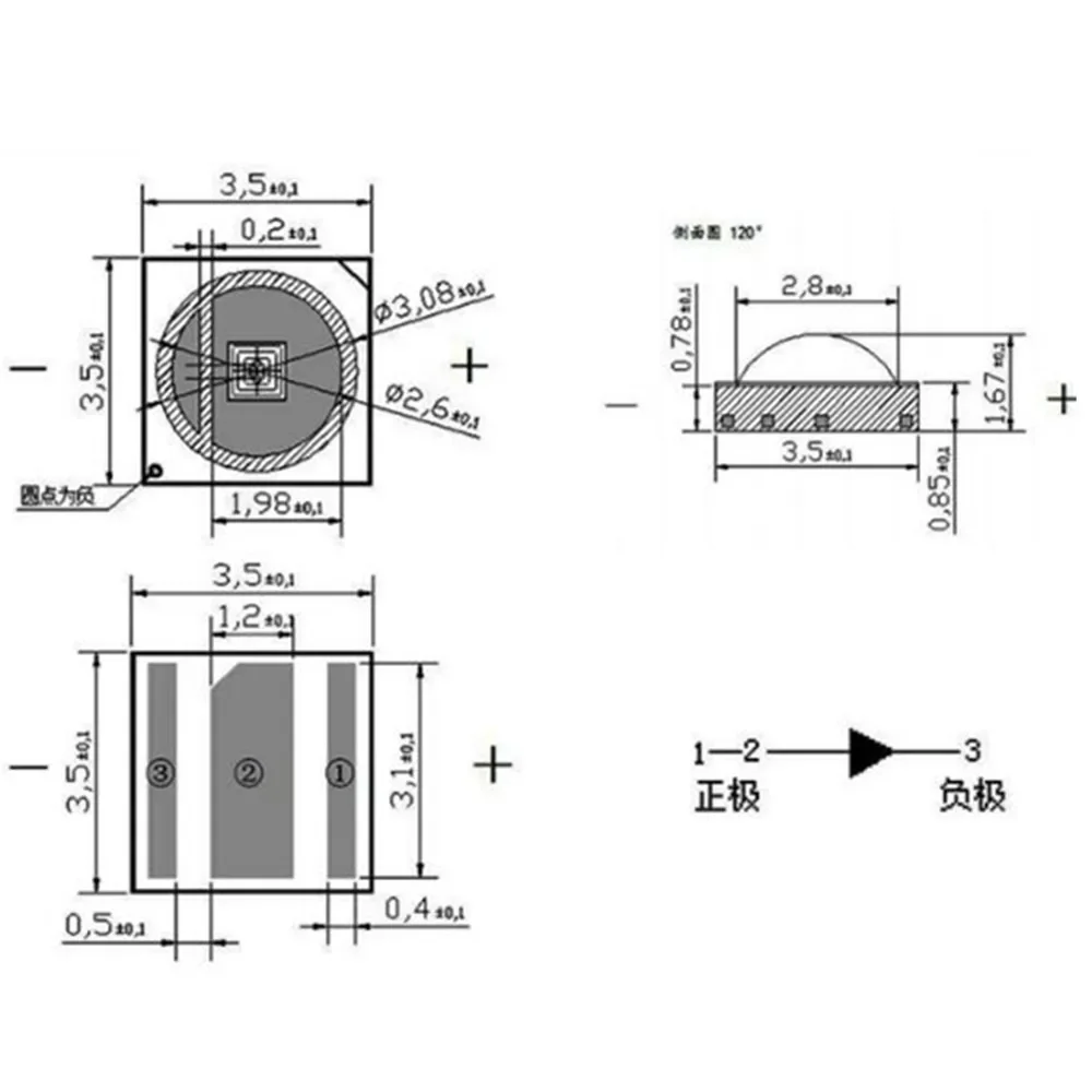 IR 3W High Power LED 850nm 940nm 3V Infrared Emission Tube Lamp Bead Monitoring Security Fill Light Ir Led  Smd Led 3v  Beads