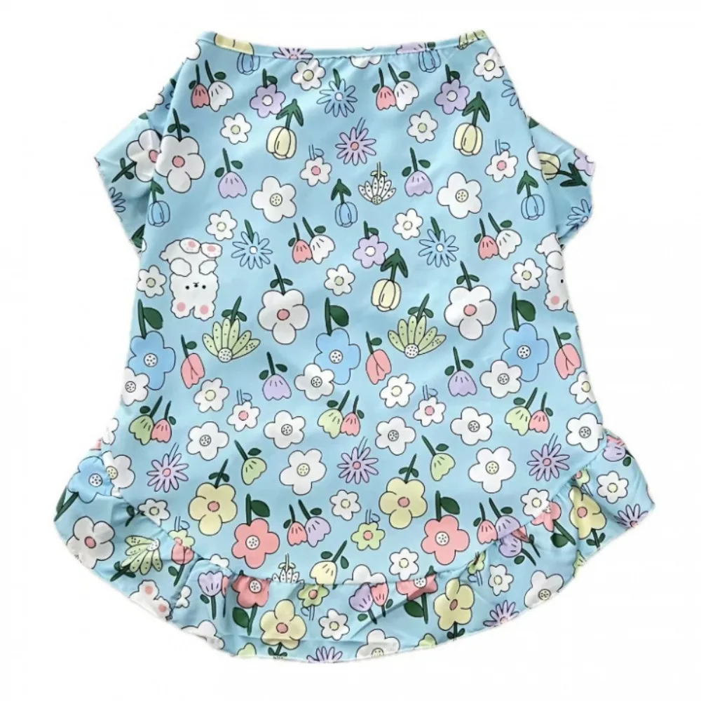 

Pet Outfits Flower Dog Cute Vest Top Rabbit Big Size Dog Summer Costume Breathable T Shirt Cat Thin Clothes Spring