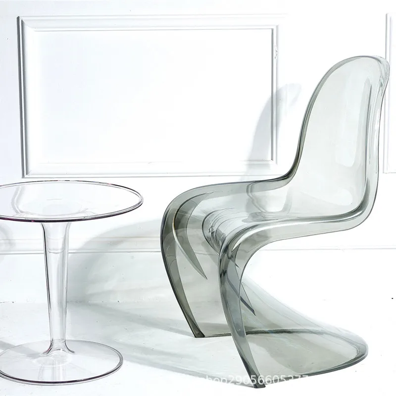 

Modern Simple Creative Acrylic Plastic Dining Chair Ghost S Beauty Chair Crystal Transparent Pan Dong Chair