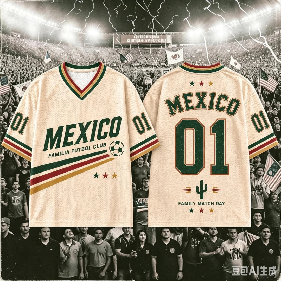 2026 Summer Unisex 3D Mexico No.26 Soccer Fan Jersey Retro V-neck Oversized T-shirt Mexican Flag Football Streetwear Sports Tee