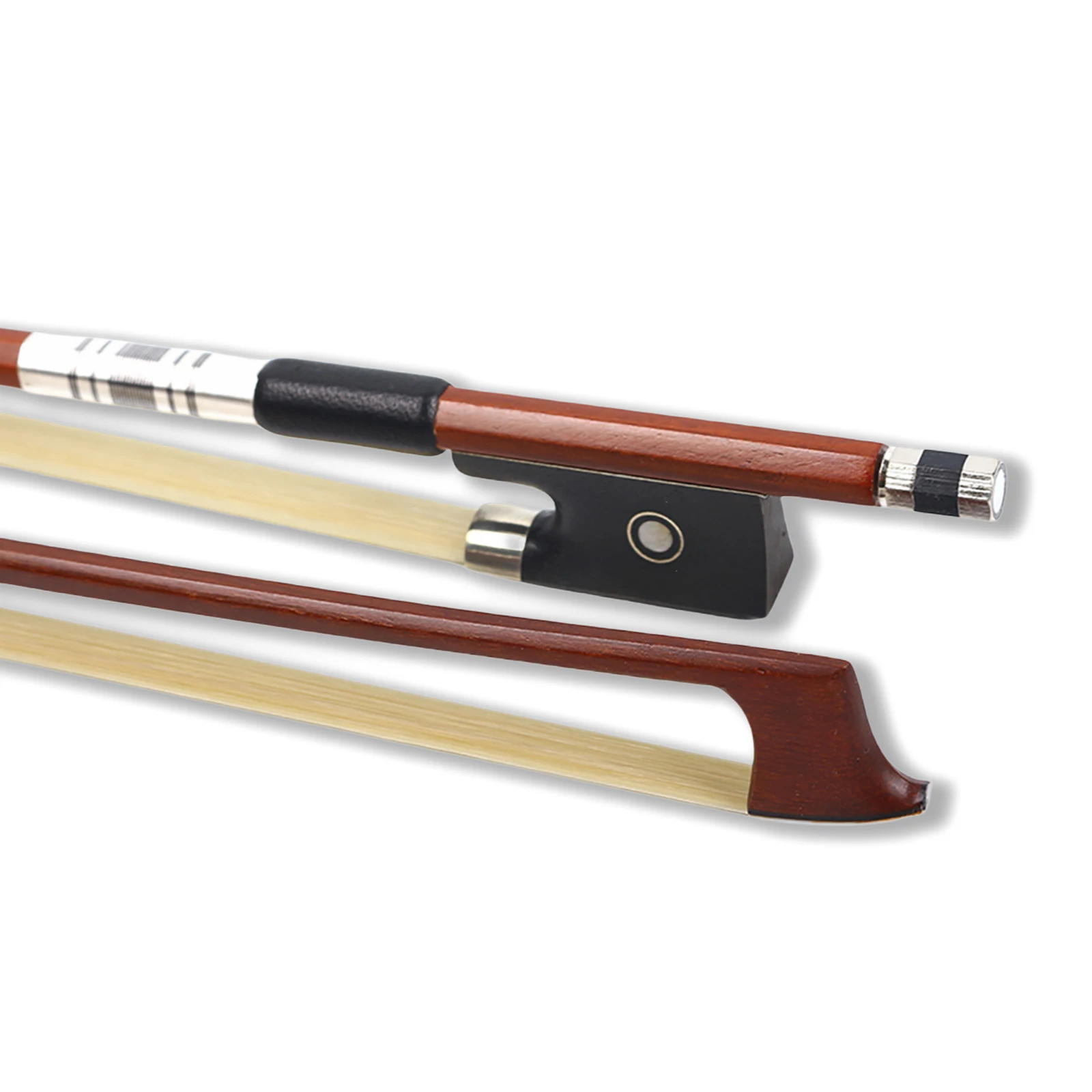 Advanced 4/4 Full Size Violin Bow ilver Silk Brazilwood Ebony Frog Bows Hair Black Leather Eyes Straight Balance