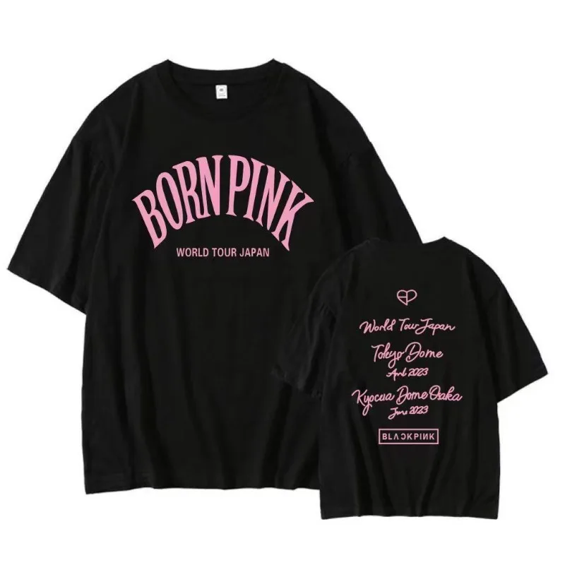 BLACK Japanese Tour Tokyo Dome 2023 BORN PINK Concert Surrounding The Same Short-sleeved High-quality Cotton T-shirt