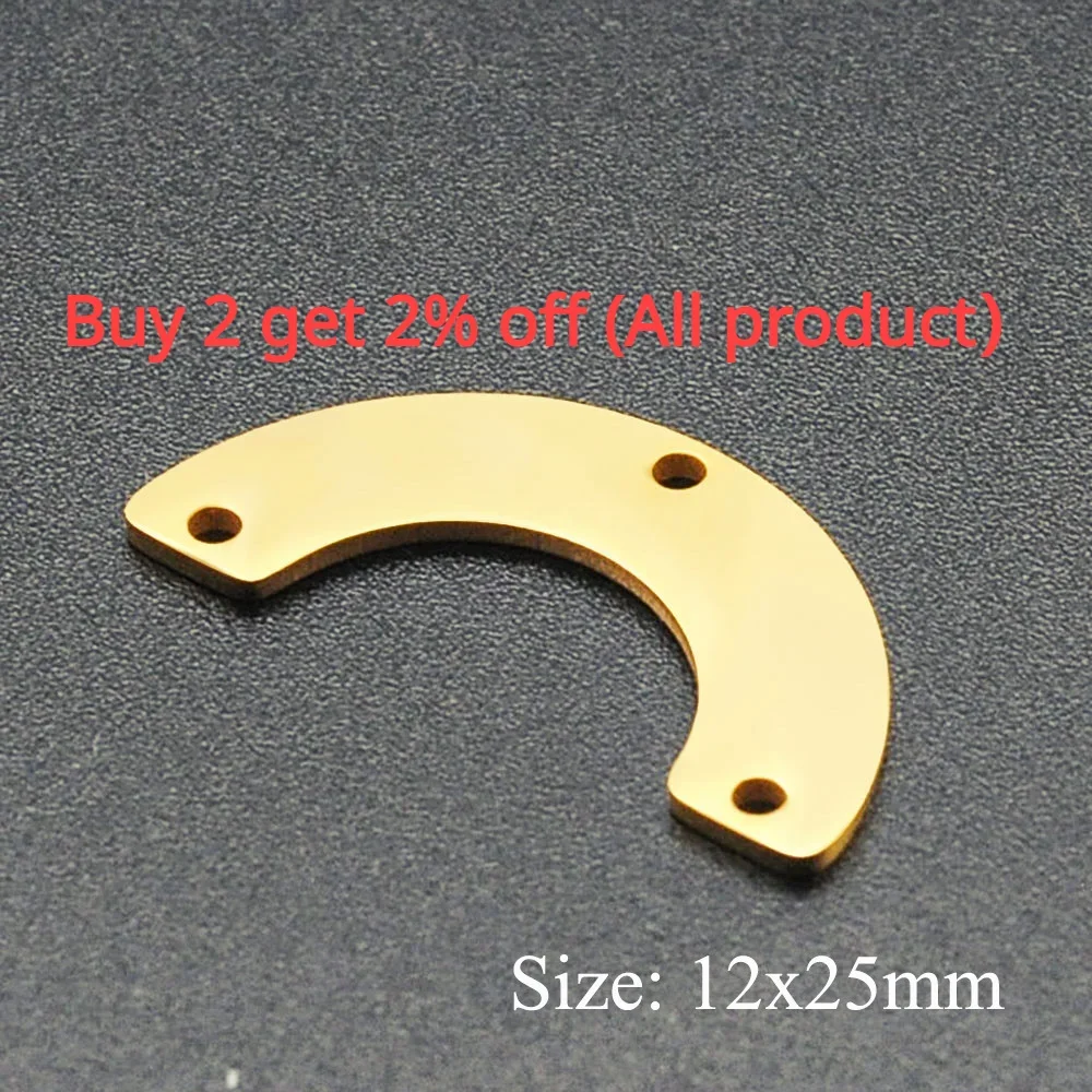 WZNB 30Pcs Variety Moon Charms for Jewelry Making Bridge Arch Stainless Steel Pendant Connector Diy Earring Necklace Accessories