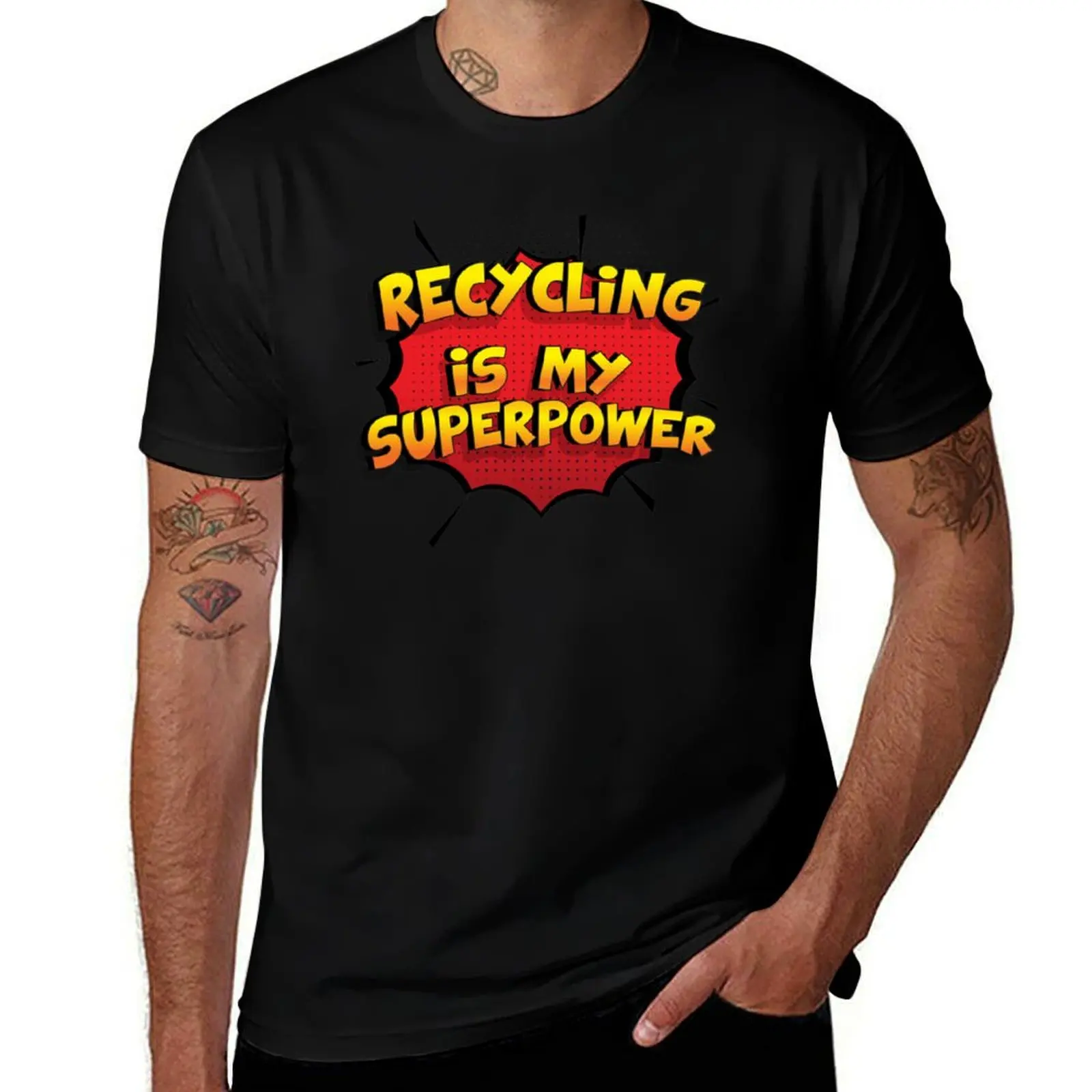 

soft shirt t t my shirts man Recycling T-Shirt Gift for man Design casual Recycling Superpower cotton Funny is