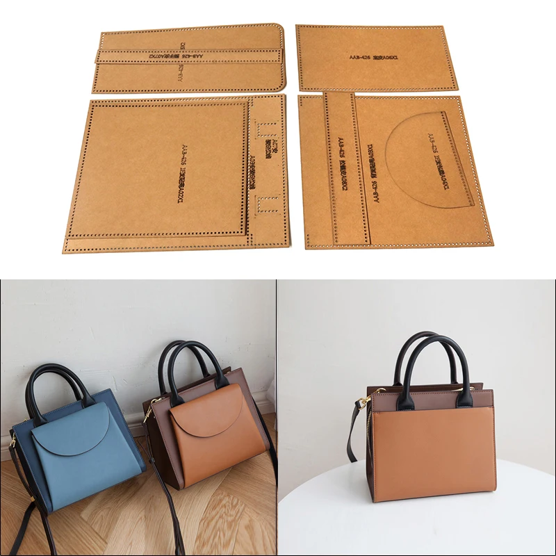 1Set DIY Kraft Paper Template Fashion Shoulder Messenger Bag Tote Leather Craft Pattern Stencil Leather DIY 24cm*20cm