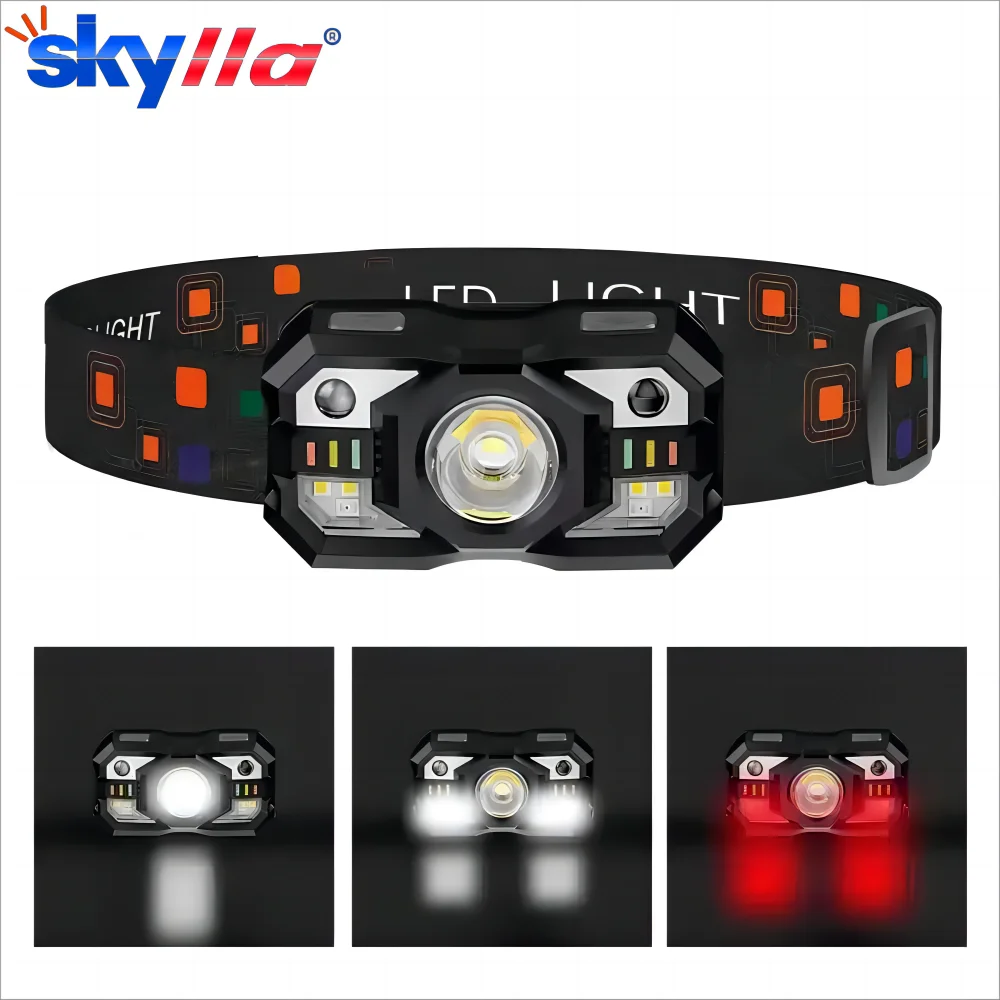 

Strong Light Headlamp Mini Led Night Fishing Powerful Torch Head Lamp Outdoor Waterproof Camping Portable LED Sensor Headlamps