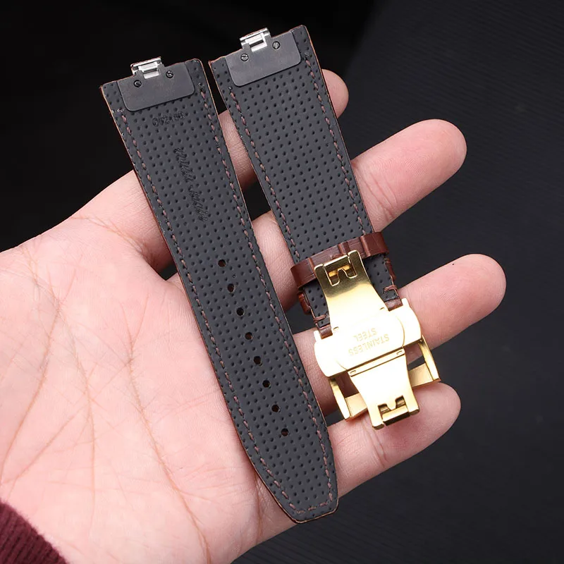 24x7mm Cowhide Leather Watchband For Vacheron Strap Constantin 4300V 4500V 5500V 7900V Quick Disassembly VC Watch Band