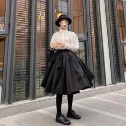 Chic Mid-Length A-Line Skirt by JinChen European Fashion Brand Flared Slimming High Waist Versatile Half-length Skirt