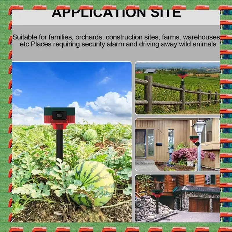 

Солнечная наружная сирена с датчиком движения, 360° ° Сирена обнаружения, репеллент для животных, динамик для записи голоса, 129 дБ, прочный, простой в использовании